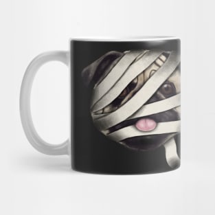 Funny Halloween Mummy Pug Mug